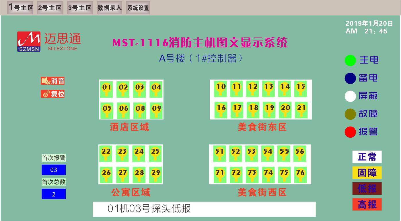 燃气报警图型监控系统界面